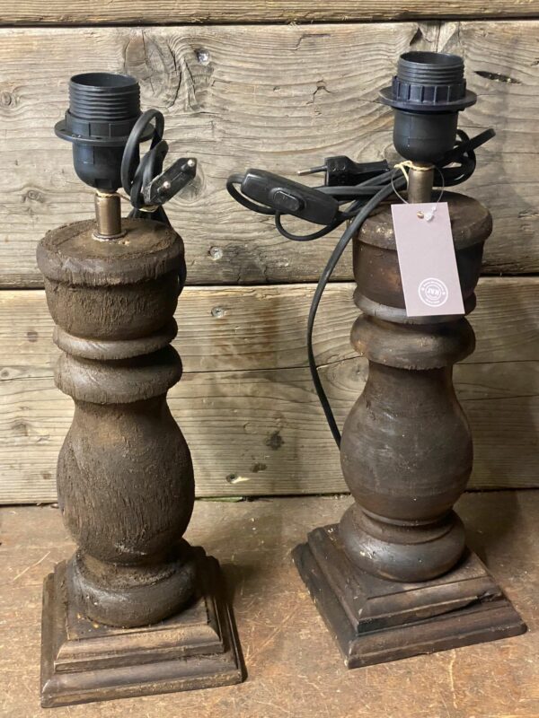 Balusterlamp donker teak