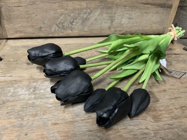 Tulp open zwart 7017-14