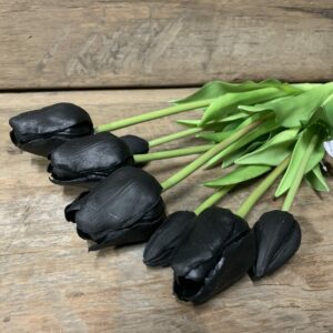 Tulp open zwart 7017-14