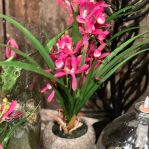 Kunst orchidee donker roze