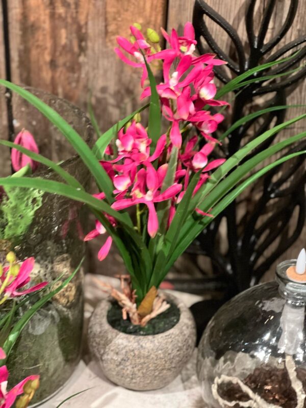 Kunst orchidee donker roze