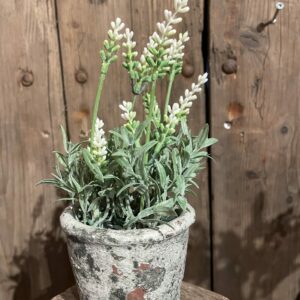 Potje kunst lavendel wit
