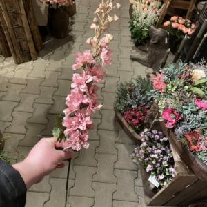 Kunst delphinium oud roze