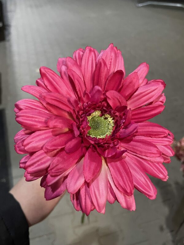Kunst gerbera donker roze - Afbeelding 2