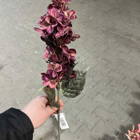 Kunst hortensia donker rood paars