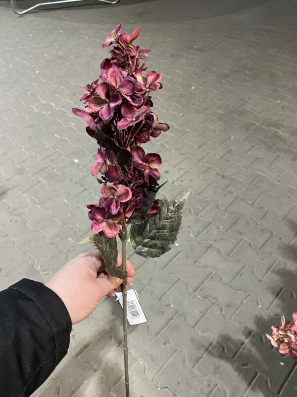 Kunst hortensia donker rood paars