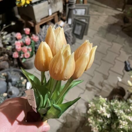 Bos kunst tulpjes creme
