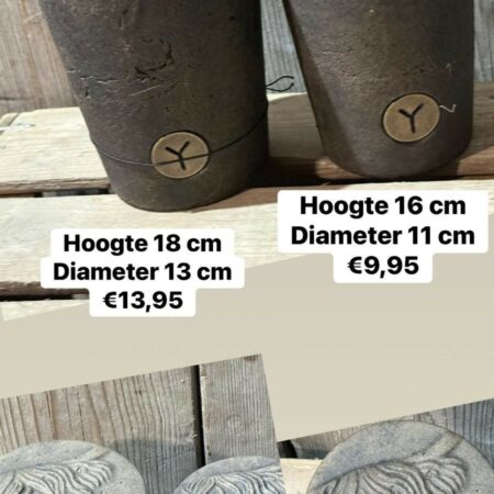 Brynz pot met hooglander op deksel groot