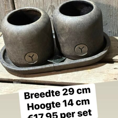 Brynxz set schaaltje met 2 potten